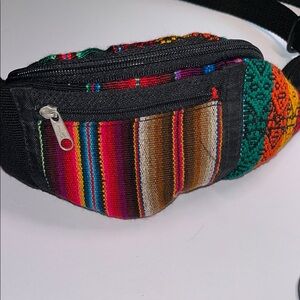 Colorful Striped Fanny Pack Aztec Rainbow Unisex